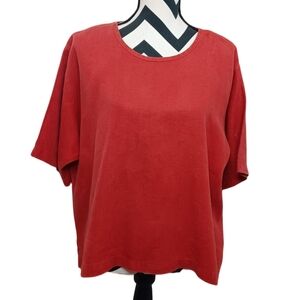 CTC Linens VTG 100% Linen Lagenlook Artsy Sz XL Boxy Fit Blouse